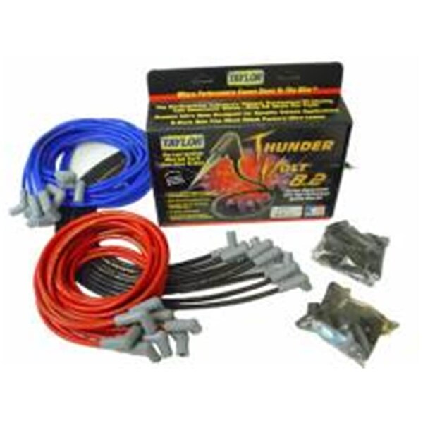 Taylor 8.2 mm Universal-Fit Thundervolt Ignition Wire Set; 135 deg Plug Boots - Black TAY83053 - main